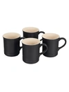 Le Creuset 4-piece Stoneware Mug Set In Licorice