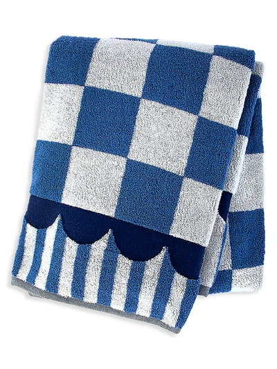 Mackenzie-childs Royal Check Bath Towel In Blue/white
