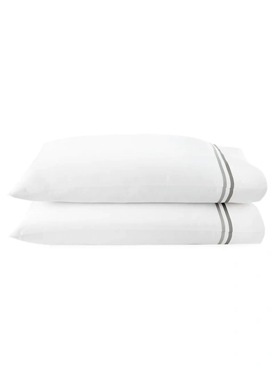 Peacock Alley Duo 2-piece Cotton Pillowcase Set In Pewter