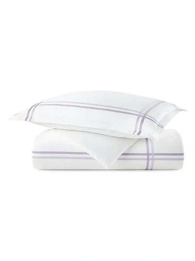 Peacock Alley Duo Parallel Stripe Duvet In Lilac