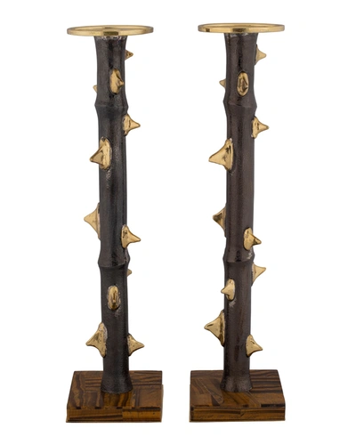 Michael Aram Thorn 2-piece Luxe Candleholder Set