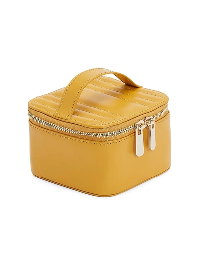Wolf Designs Maria Zip Leather Jewelry Cube In Yellow