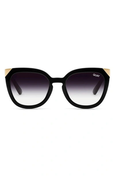 Quay Noosa 55mm Cat Eye Sunglasses In Black/ Black Fade Gradient