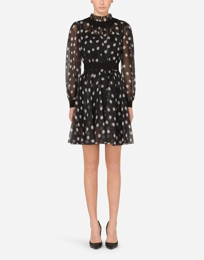 Dolce & Gabbana Short Polka-dot-print Organza Dress