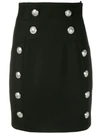 Balmain High Waist Pencil Skirt In Black