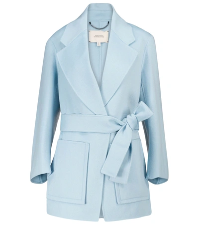Dorothee Schumacher Exciting Volumes Wool Blend Jacket In Cloudymint In Blau