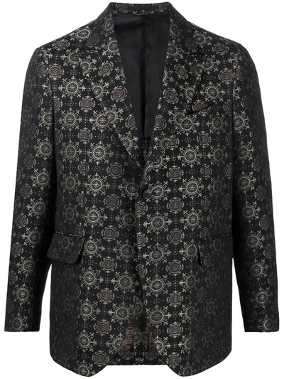 Gabriele Pasini Baroque Jacquard Tailored Suit Jacket In Black