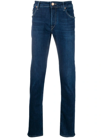 Hand Picked Low-rise Slim Fit Jeans In Blue