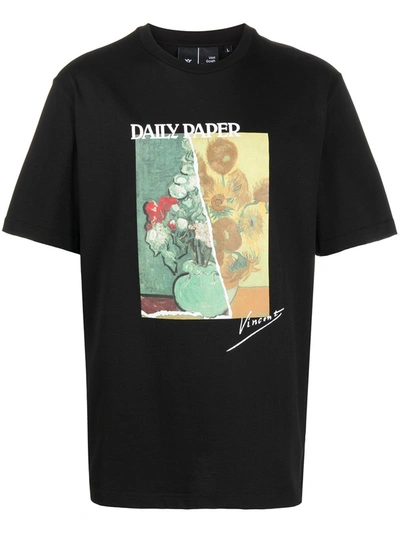 Daily Paper Graphic Print Cotton T-shirt In Black