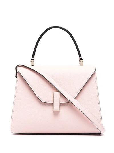 Valextra Leather Tote Bag In Pink