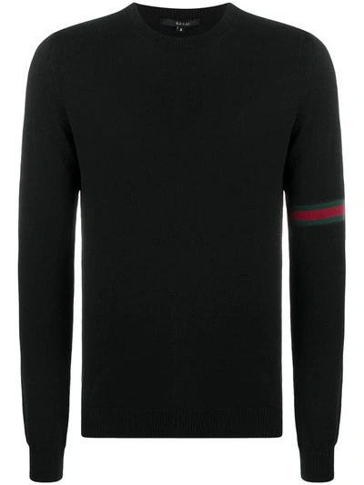 Gucci Gestrickter Pullover Mit Webstreifen In Black