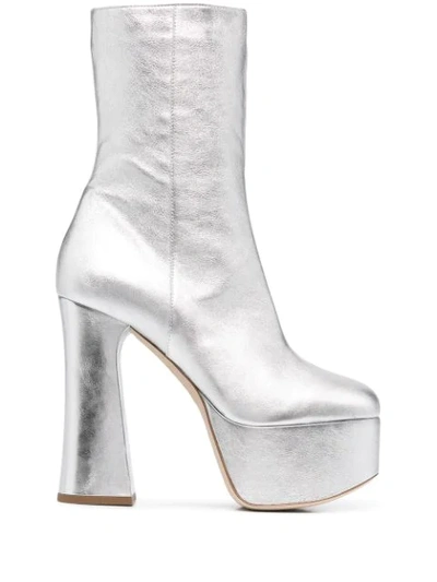 Philosophy Di Lorenzo Serafini Metallic Platform Boots In Silver