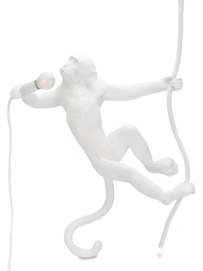 Seletti Monkey With Rope Lamp In White
