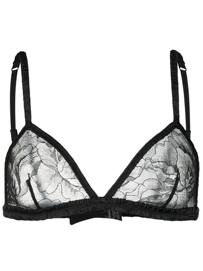Calvin Klein Underwear Floral Lace Triangle Bralette In Black