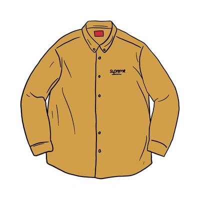 Pre-owned Supreme  Classic Logo Denim Shirt Gold