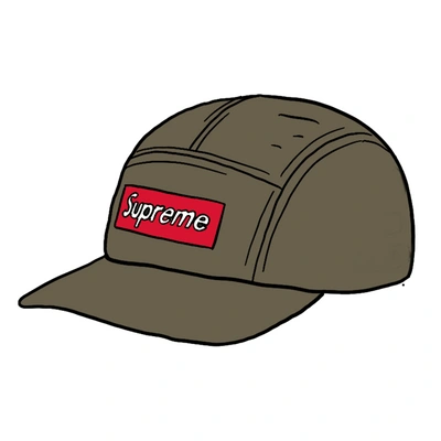 Pre-owned Supreme  Inset Logo Camp Cap Olive