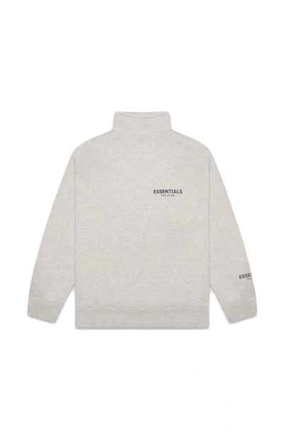 Pre-owned Fear Of God  Essentials Pull-over Mockneck Sweatshirt Heather Oatmeal