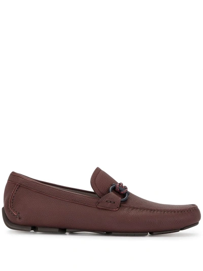 Ferragamo Driver Mocassins In Red
