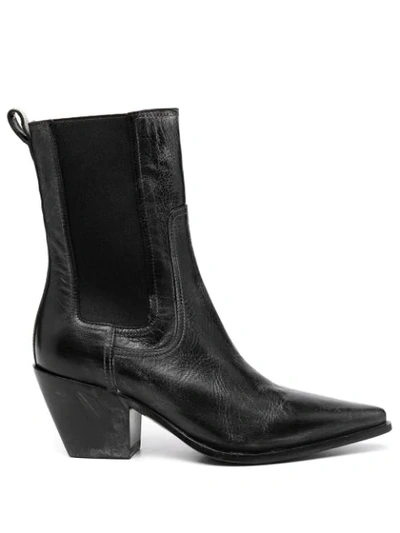 Premiata Pointed Ankle Boots In Black