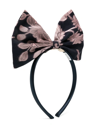 Hucklebones London Kids' Giant Bow Hairband In Blue