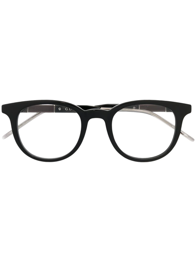 Gucci Round-frame Logo Glasses In Black