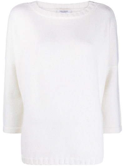 Snobby Sheep Bracelet-sleeve Loose Fit Jumper In White