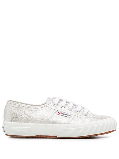 Superga Metallic Low-top Trainers In Silver