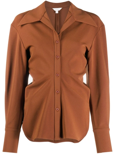 Low Classic Winged-collar Fitted Shirt In Brown