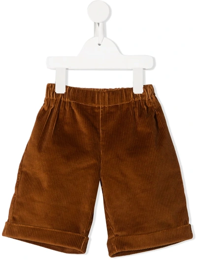 La Stupenderia Kids' Corduroy Knee-length Shorts In Brown