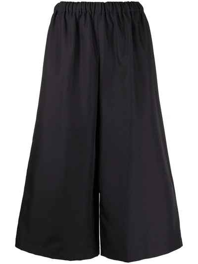 Comme Des Garçons High-waisted Cropped Culottes In Blue