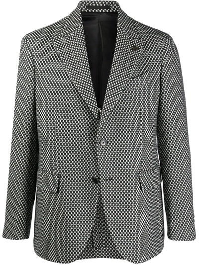 Gabriele Pasini Polka-dot Single-breasted Blazer In Black