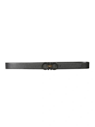 Ferragamo Salvatore  Men's Black Leather Belt