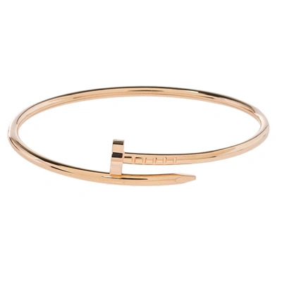 Pre-owned Cartier Juste Un Clou 18k Rose Gold Bracelet Sm