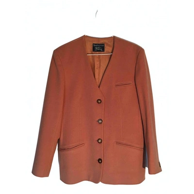 Pre-owned Burberry Wool Jacket In Orange