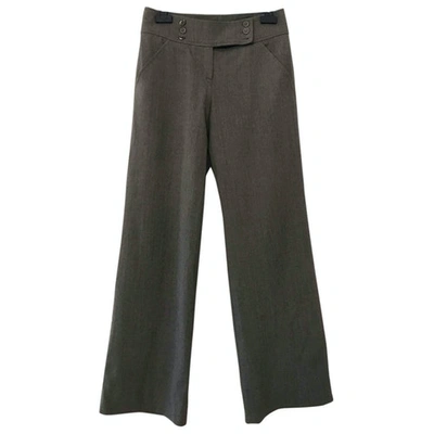 Pre-owned Valentino Wool Trousers In Grey