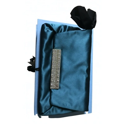 Pre-owned Lanvin Silk Clutch Bag In Blue