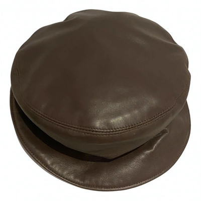 Pre-owned Loewe Brown Leather Hat