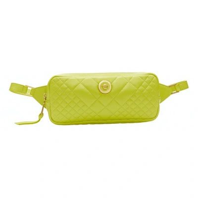 Pre-owned Versace Leather Clutch Bag In Green
