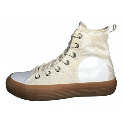 Pre-owned Mcq By Alexander Mcqueen Cloth Trainers In Beige