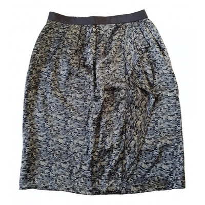 Pre-owned Gerard Darel Silk Mid-length Skirt In Blue
