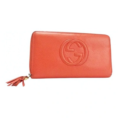 Pre-owned Gucci Interlocking Leather Small Bag In Orange
