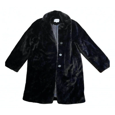 Pre-owned Claudie Pierlot Faux Fur Jacket In Black
