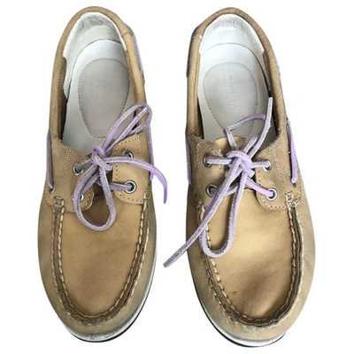Pre-owned Timberland Camel Leather Flats