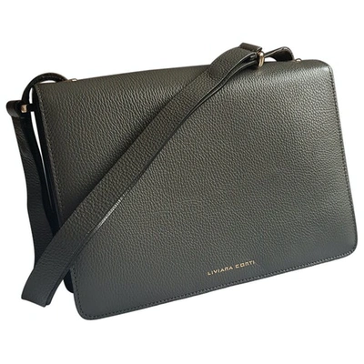 Pre-owned Liviana Conti Leather Clutch Bag In Grey