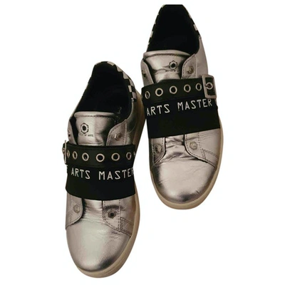 Pre-owned Moa Master Of Arts Glitter Trainers In Silver