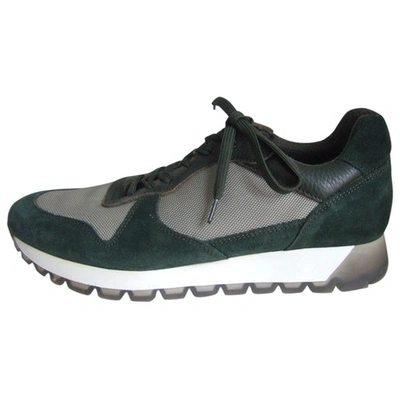 Pre-owned Samsoe & Samsoe Leather Low Trainers In Green