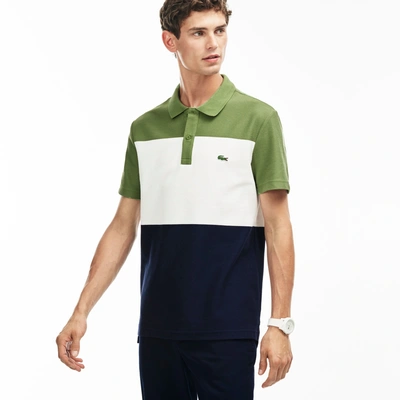 Lacoste Men's Regular Fit Piqué Color Block Polo Shirt - Dill/white-navy  Blue | ModeSens