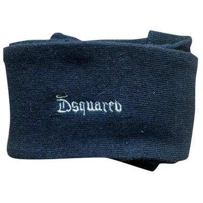 Pre-owned Dsquared2 Cashmere Scarf & Pocket Square In Black