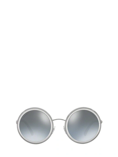 Pre-owned Chanel Round Frame Sunglasses In Silver