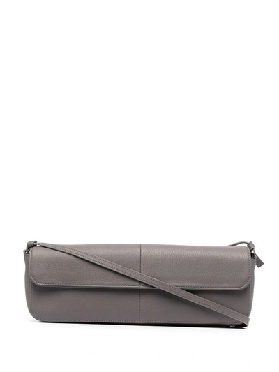 Abra Leather Baguette Bag In Grey